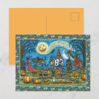 Cartes Pour Fêtes Annuelles HALLOWEEN PARADE Sorcière Giraffe Ours Zèbre