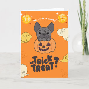 Cartes Pour Fêtes Annuelles Halloween Party Trick Or Treat Bouledogue Français