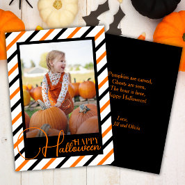 Cartes Pour Fêtes Annuelles Halloween Personnalisé Orange Et Noir