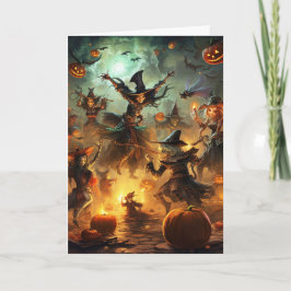 Cartes Pour Fêtes Annuelles Halloween sorcières éffrayantes