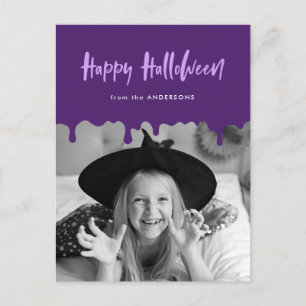 Cartes Pour Fêtes Annuelles Halloween violet de sang coulant photo