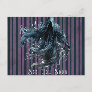 Cartes Pour Fêtes Annuelles Halloween violet et noir de la couche de grim effr