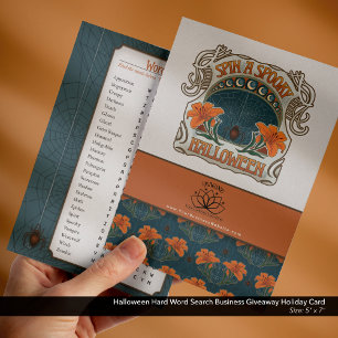Cartes Pour Fêtes Annuelles Halloween Word Dur Recherche Business Givaway