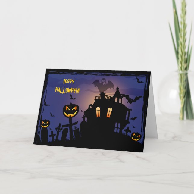Cartes Pour Fêtes Annuelles Haloween heureux (Devant)