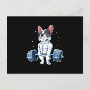 Cartes Pour Fêtes Annuelles Haltérophilie Bouledogue Français Drôle Deadlift G