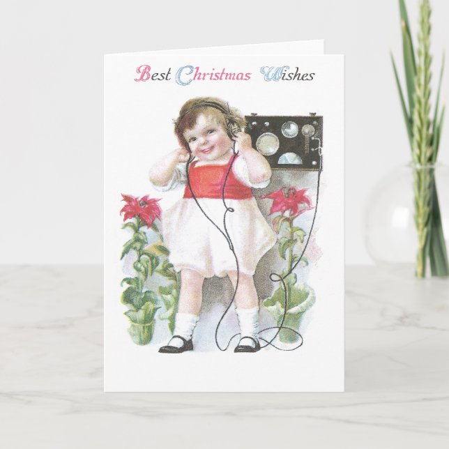 Cartes Pour Fêtes Annuelles Ham Radio Antique Noël (Devant)