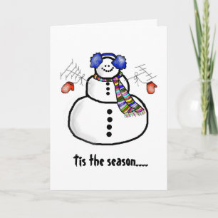 Cartes Pour Fêtes Annuelles Ham Radio Snowman Christmas Card Ver. 3
