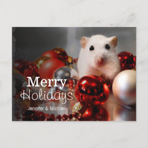 Cartes Pour Fêtes Annuelles Hameau nain blanc Pompon