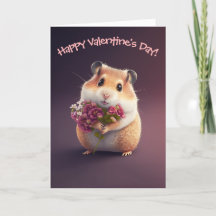 Hamster adorable aux fleurs pour la Saint-Valentin