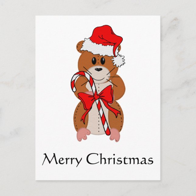 Cartes Pour Fêtes Annuelles Hamster de Noël (Devant)