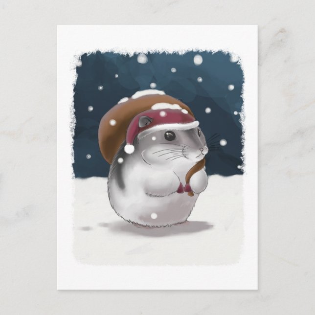 Cartes Pour Fêtes Annuelles Hamster Père Noël (Devant)