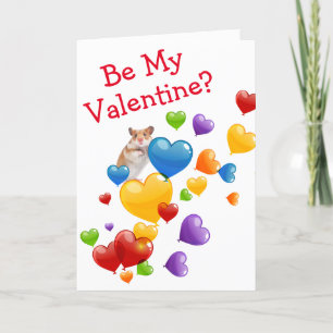 Cartes Pour Fêtes Annuelles Hamster Souris Balloon Coeur Saint-Valentin