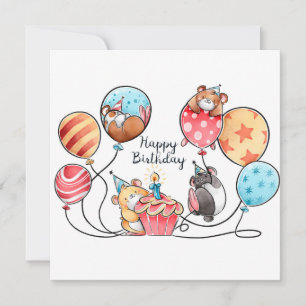 Cartes Pour Fêtes Annuelles Hamsters d'anniversaire