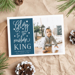 Cartes Pour Fêtes Annuelles Hand Lettered Glory   Christmas Photo Card
