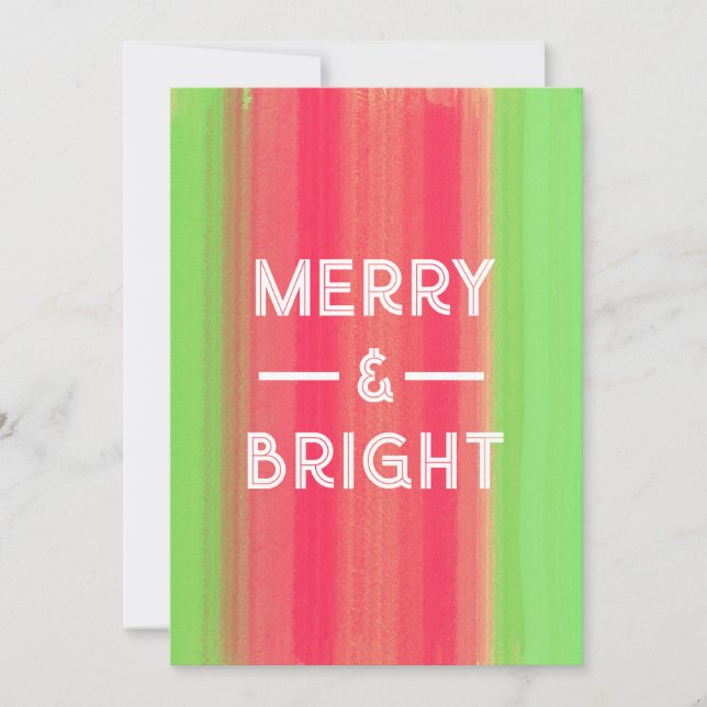 Cartes Pour Fêtes Annuelles Hand Painted Merry and Bright (Devant)