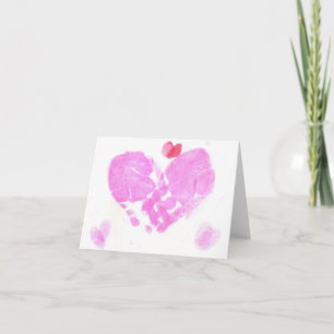 Cartes Pour Fêtes Annuelles Handprint Hearts