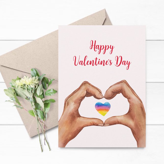 Cartes Pour Fêtes Annuelles Hands Heart Valentine's day (Créateur téléchargé)