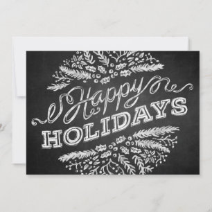 Cartes Pour Fêtes Annuelles Handwritten Chalkboard Happy Holidays  5x7 Card