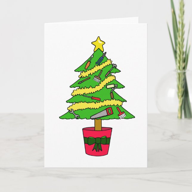 Cartes Pour Fêtes Annuelles Handyman Joyeux Humour de Noël (Devant)