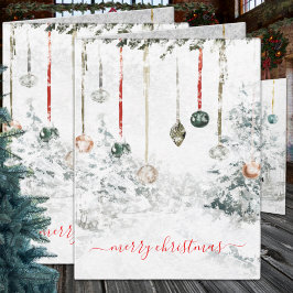 Cartes Pour Fêtes Annuelles Hanging Ornements hiver Scène Joyeux Noël