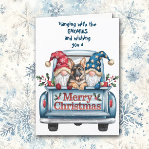 Cartes Pour Fêtes Annuelles Hanging with Gnomies German Shepherd Christmas