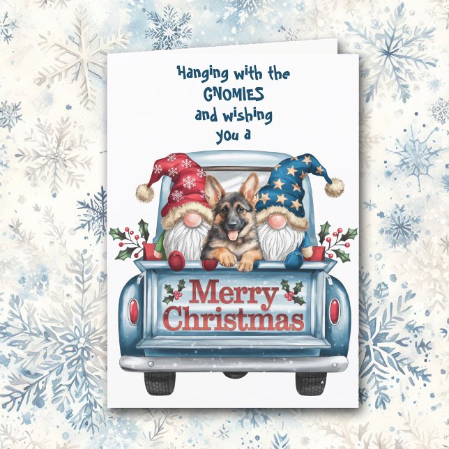 Cartes Pour Fêtes Annuelles Hanging with Gnomies German Shepherd Christmas (Créateur téléchargé)