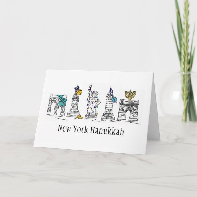 Cartes Pour Fêtes Annuelles Hanoukka Chanukah Holiday New York City (Devant)