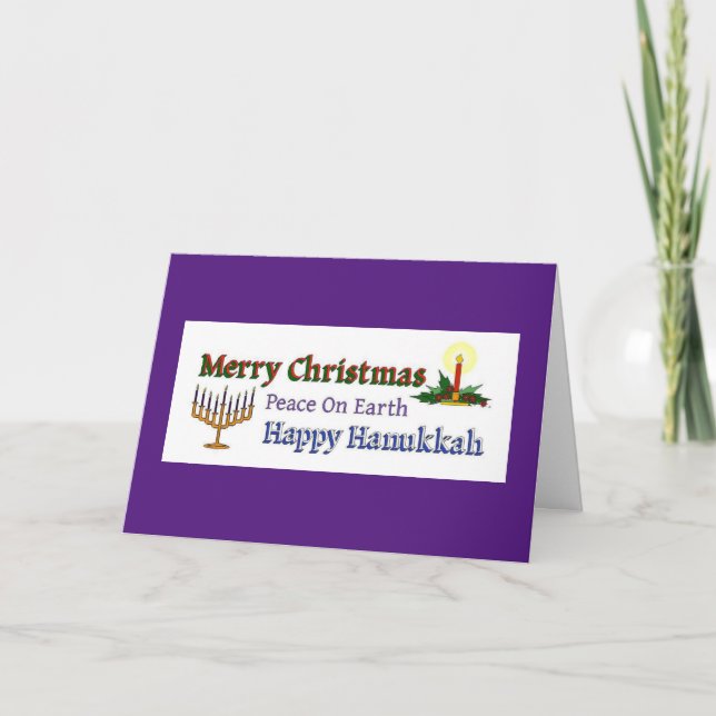 Cartes Pour Fêtes Annuelles Hanoukka de Noël (Devant)