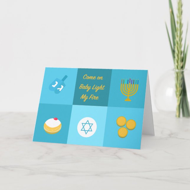 Cartes Pour Fêtes Annuelles Hanoukka drôle (Devant)