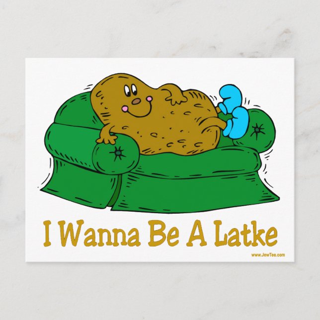 CARTES POUR FÊTES ANNUELLES HANOUKKA FUNNY DONNE "JE VEUX ÊTRE UN DERNIER" (Devant)