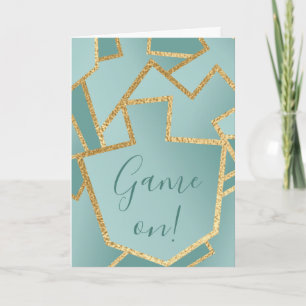 Cartes Pour Fêtes Annuelles Hanoukka Greeting Card Elegant Dreidels/Turquoise