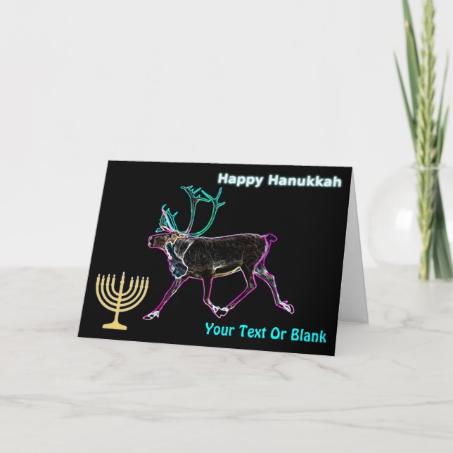 Cartes Pour Fêtes Annuelles Hanoukka heureuse - Caribou électrique (Devant)