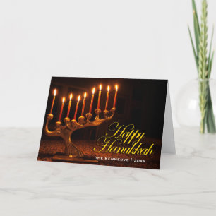 Cartes Pour Fêtes Annuelles Hanoukka Heureuse - Neuf bougies illuminées Menor