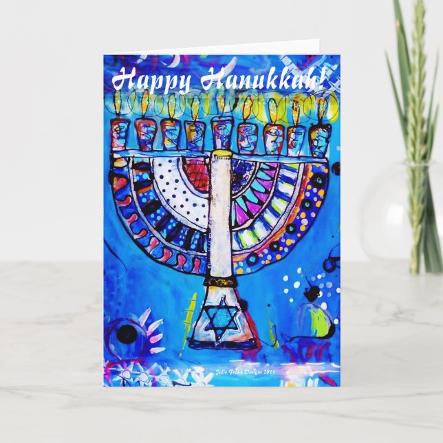 Cartes Pour Fêtes Annuelles Hanoukka heureux ! Menorah (Devant)
