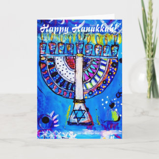 Cartes Pour Fêtes Annuelles Hanoukka heureux ! Menorah