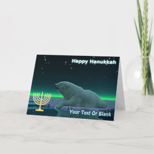 Cartes Pour Fêtes Annuelles Hanoukka heureux - Ours polaire de bord de glace