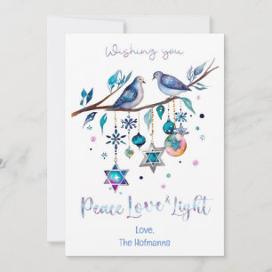 Cartes Pour Fêtes Annuelles Hanoukka joyeuse personnalisée, amour de la paix e