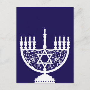 Cartes Pour Fêtes Annuelles Hanoukka Menorah