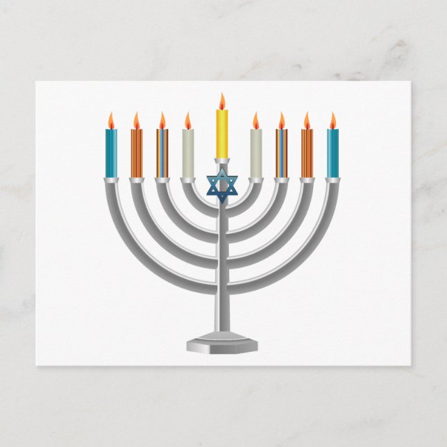 Cartes Pour Fêtes Annuelles Hanoukka menorah (Devant)