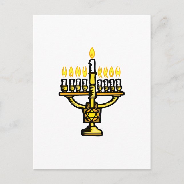 Cartes Pour Fêtes Annuelles Hanoukka Menorah (Devant)