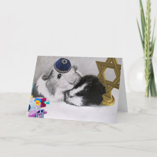 Cartes Pour Fêtes Annuelles Hanoukka Mitzvah Peegs Guinée Pigs Personnalisable
