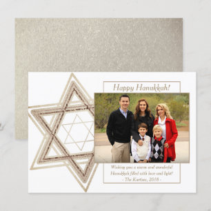 Cartes Pour Fêtes Annuelles Hanoukka moderne Sepia Gold Star de David Photo