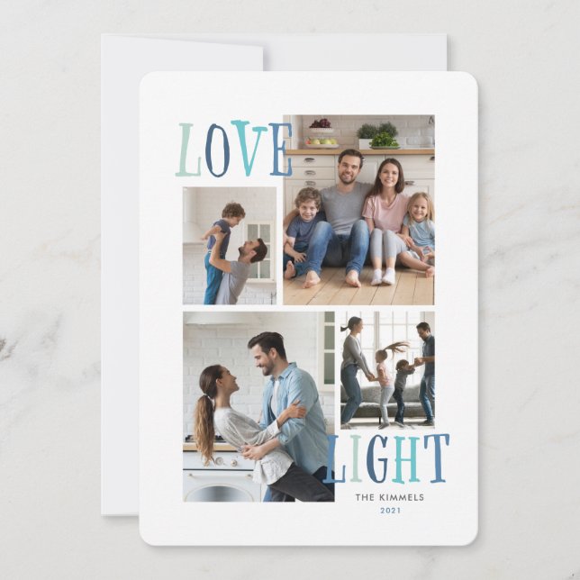 Cartes Pour Fêtes Annuelles Hanoukka photo Light and Love 4 (Devant)