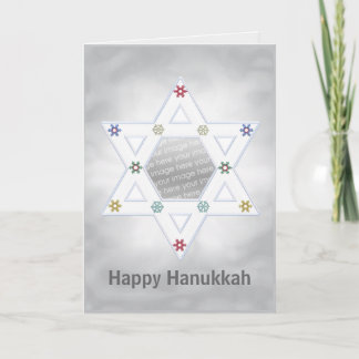 Cartes Pour Fêtes Annuelles Hanoukka Star et Snowflakes Silver pour la photo