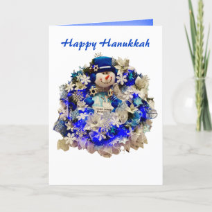 Cartes Pour Fêtes Annuelles Hanoukka Star moderne de David Snowman Wreath