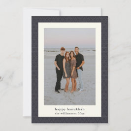 Cartes Pour Fêtes Annuelles Hanoukka Star moderne Elegant Navy Blue Photo