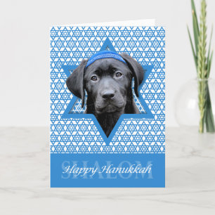 Cartes Pour Fêtes Annuelles Hanoukka Star of David - Black Labrador