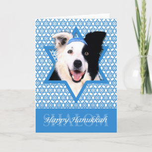 Cartes Pour Fêtes Annuelles Hanoukka Star of David - Border Collie