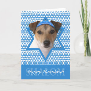 Cartes Pour Fêtes Annuelles Hanoukka Star of David - Jack Russell Terrier