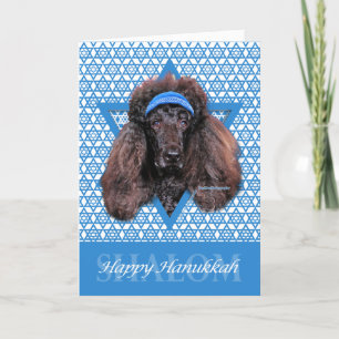 Cartes Pour Fêtes Annuelles Hanoukka Star of David - Poodle - Bix